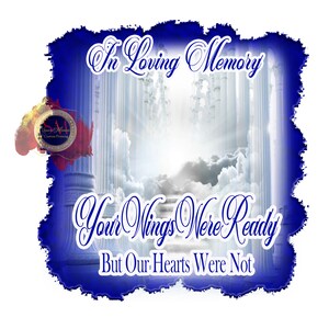 Center T-shirt PNG Design, Memorial, RIP Design, Funeral Background PNG, Sublimation, In loving Memory! Heaven, Celebration of Life