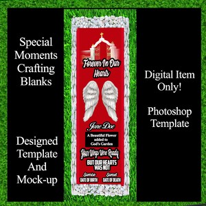 Fully Designed Digital Memorial Grave Blanket Template and Mockup “Photoshop” but can also be open in Affinity Designer