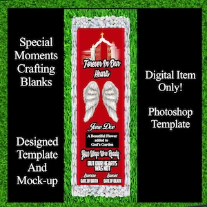 Fully Designed Digital Memorial Grave Blanket Template and Mockup “Photoshop” but can also be open in Affinity Designer