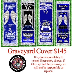 Custom Memorial Grave Blanket Custom, Grave Marker, Cemetery, Funeral, Grave cover, Vinyl Grave Blanket