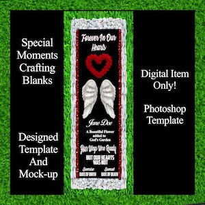 Fully Designed Memorial Graveyard Blanket Cover Grave Cover Template and Mockup “Photoshop” but can also be open in Affinity Designer