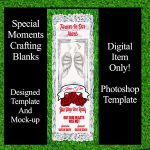 Fully Designed Digital Memorial Grave Blanket Template and Mockup “Photoshop” but can also be open in Affinity Designer