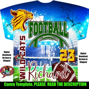 Canva T-shirt Template, Football All Over T-Shirt Template