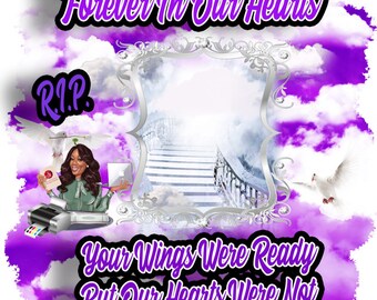 Center T-shirt PNG Design, Memorial, RIP Design, Funeral Background PNG, Sublimation, In loving Memory! Heaven, Celebration of Life