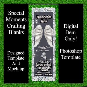 Fully Designed Digital Memorial Grave Blanket Template and Mockup “Photoshop” but can also be open in Affinity Designer