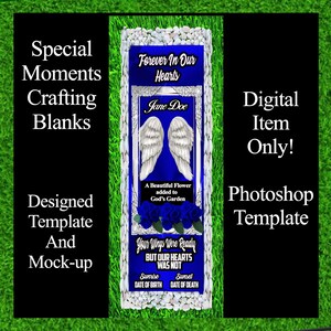 Fully Designed Digital Memorial Grave Blanket Grave Cover Template and Mockup “Photoshop” but can also be open in Affinity Designer