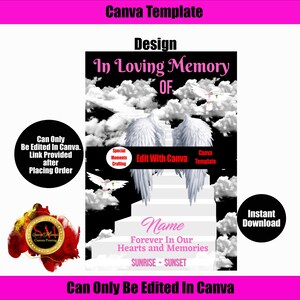 Heaven Canva Template!!! Memorial Background for memorial, funeral or remembrance. Celebration of Life