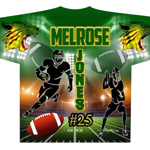 Football Fully Designed Editable Sublimation All Over T-Shirt Template “Photoshop” but can also be open in Affinity Designer