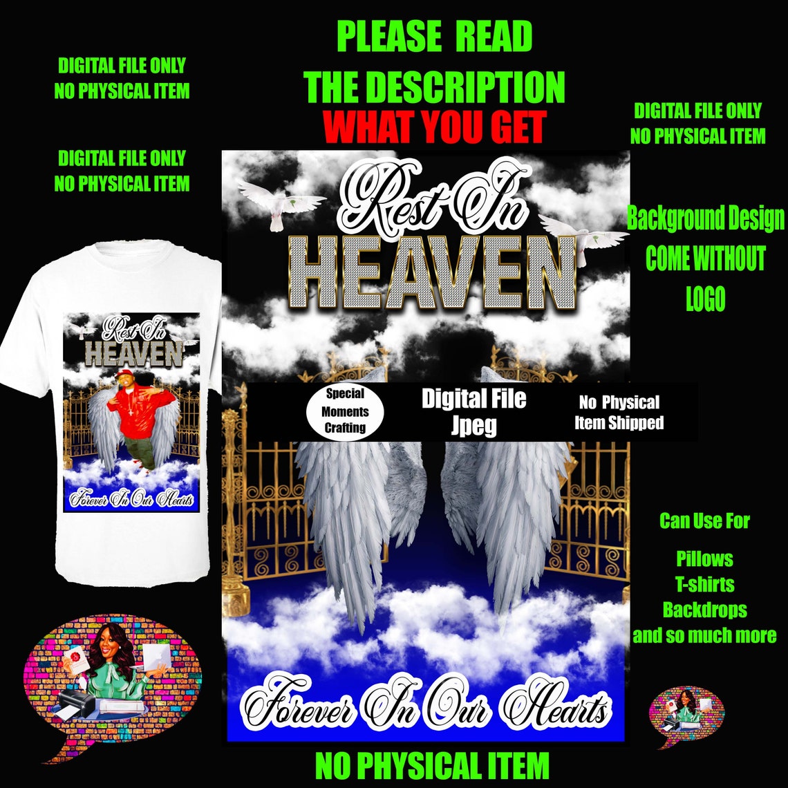 Center T-shirt PNG Design Memorial RIP Design Funeral - Etsy