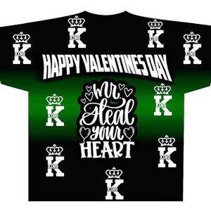 Sublimación editable totalmente diseñada Día de San Valentín plantilla de camiseta &quot;Photoshop