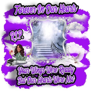 Center T-shirt PNG Design, Memorial, RIP Design, Funeral Background PNG, Sublimation, In loving Memory! Heaven, Celebration of Life