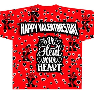Sublimación editable totalmente diseñada Día de San Valentín plantilla de camiseta &quot;Photoshop