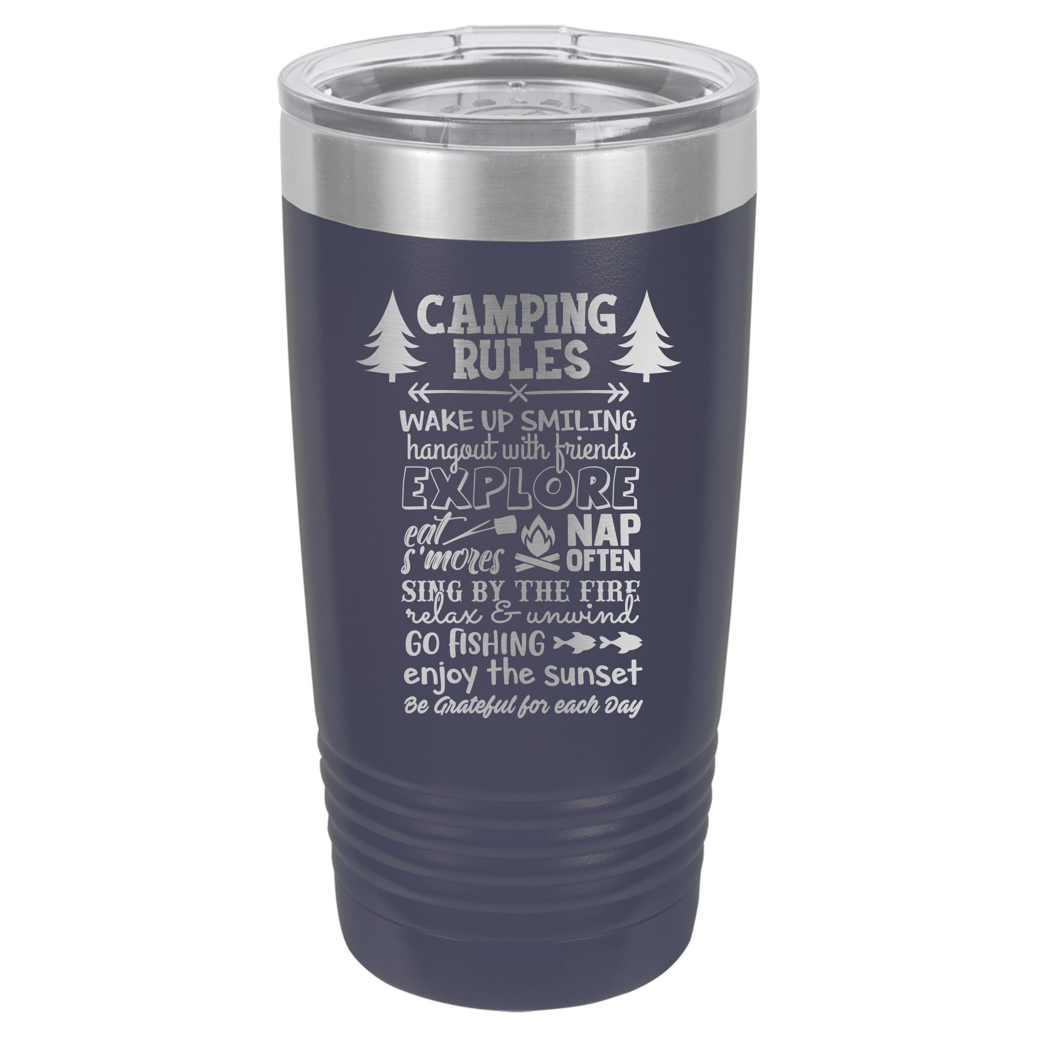 Camping Drinking Tumbler with Slider Lid. 20oz DoubleWall Etsy
