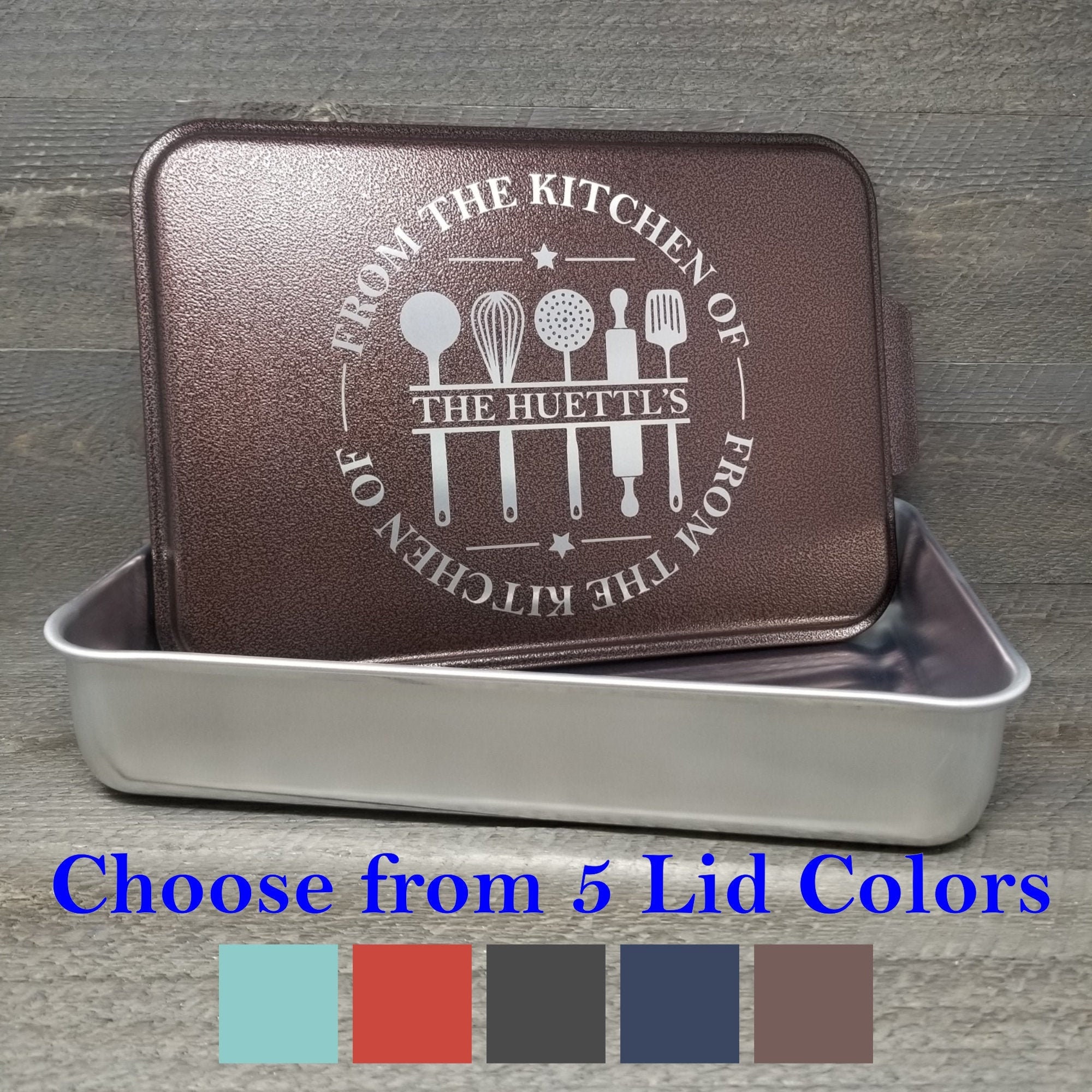 From The Kitchen of Custom Engraved Cake Pan, 9 x 13 with Cover – June  Dog Designs