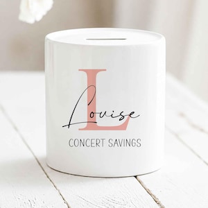 Custom Text Personalised Money Box, Piggy Bank Gift for Her, Savings Pot, Coin Bank, Birthday, Wedding, Savings Bank NM04