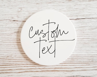 Custom Text Personalised Coaster | Gift for Her | Gift for Him | Gifts for Home | Birthday | Wedding | Ceramic | Wood | Coffee | Tea NM02