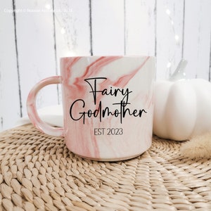 Fairy Godmother Marble Mug Gift, Personalised Mug for Godparents, Godmother Proposal Keepsake NM05 image 4