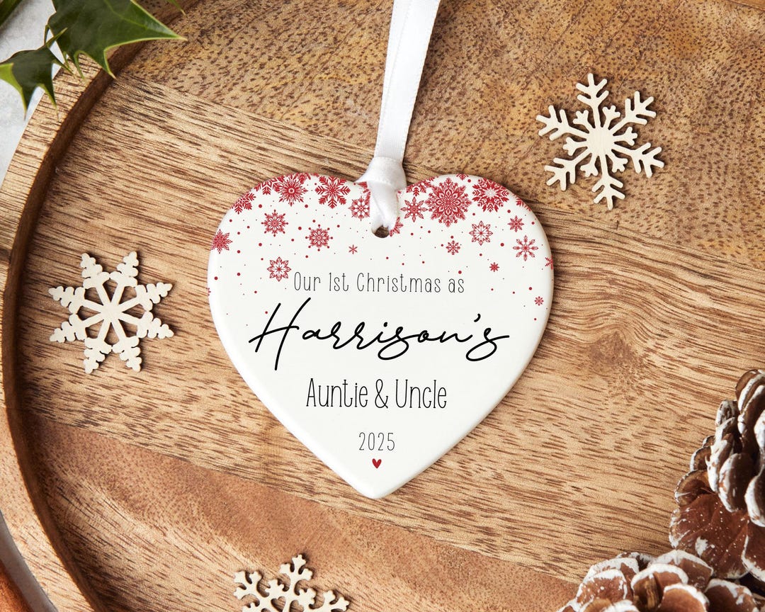 First Christmas Auntie Uncle | Christmas Tree Decoration | Personalised ...