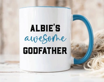 Awesome Godfather Mug Gift, Personalised Mug for Godparents, Godfather Proposal Keepsake