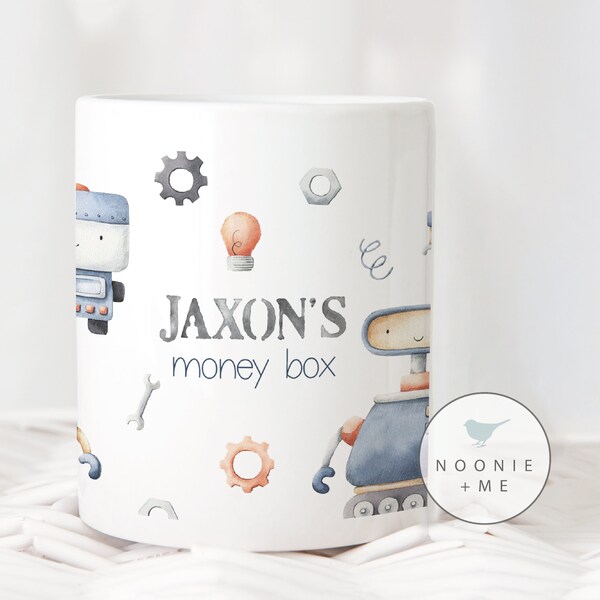 Robot Piggy Bank Etsy