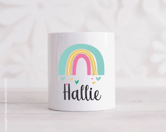 Personalised Rainbow Money Box | Custom Name Initial | Gift for Her | Gift for Him | Piggy Bank | Birthday | Wedding | New Baby NM13