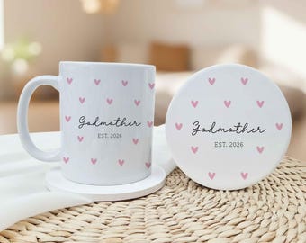 Posavasos de cerámica para madrina y padrino, recuerdo para regalo, corazones para propuesta de bautizo.
