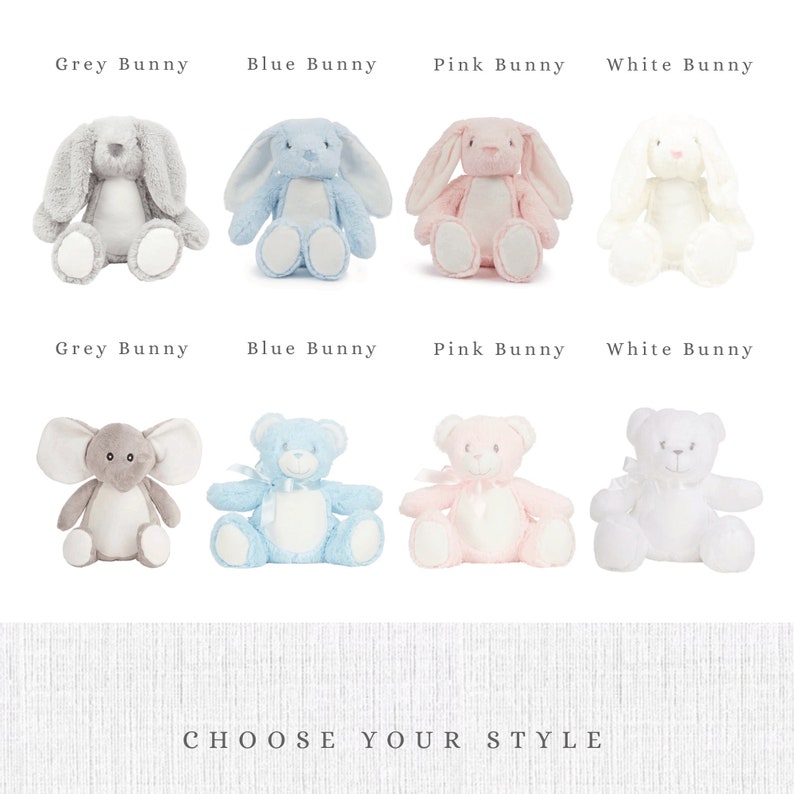 Personalised Christening Baptism Gift for Girls Boys Soft Grey Bunny, Goddaughter Godson Gifts, Holy Communion Stuffed Teddy image 8