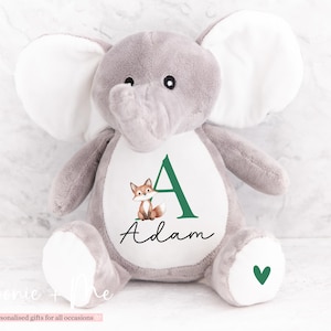 Personalised First Teddy Fox | Soft White Bunny | New Born Teddy | New arrival | My First Bear | Custom Printed Name Teddy Rabbit Bunny