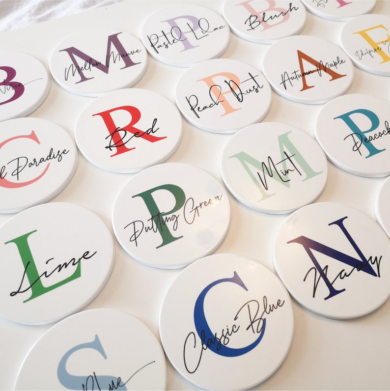 Personalised Ceramic Coaster / Custom Initial and Name Coaster Etsy