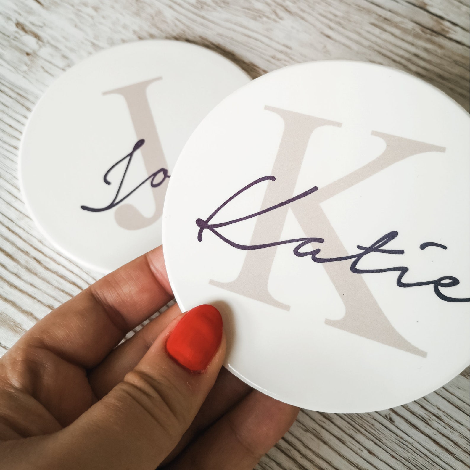 Personalised Ceramic Coaster / Custom Initial and Name Coaster Etsy