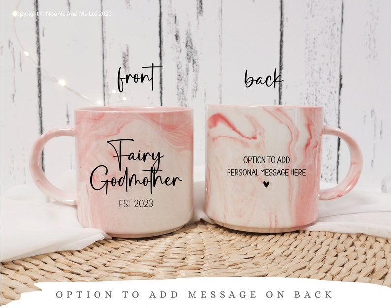 Fairy Godmother Marble Mug Gift, Personalised Mug for Godparents, Godmother Proposal Keepsake NM05 image 6