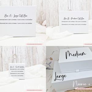 Caja de regalo de lujo grande con efecto oro rosa floral, caja de regalo con inicial/monograma personalizado, caja de regalo vacía, caja de regalo pequeña/mediana NM10 imagen 6