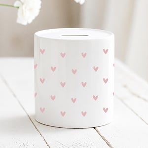 Hearts Money Box | Country Style Heart Pattern | Gift for Her | Housewarming Gift | Mother's Day | Custom Savings Box
