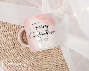 Fairy Godmother Marble Mug Gift, Personalised Mug for Godparents, Godmother Proposal Keepsake NM05