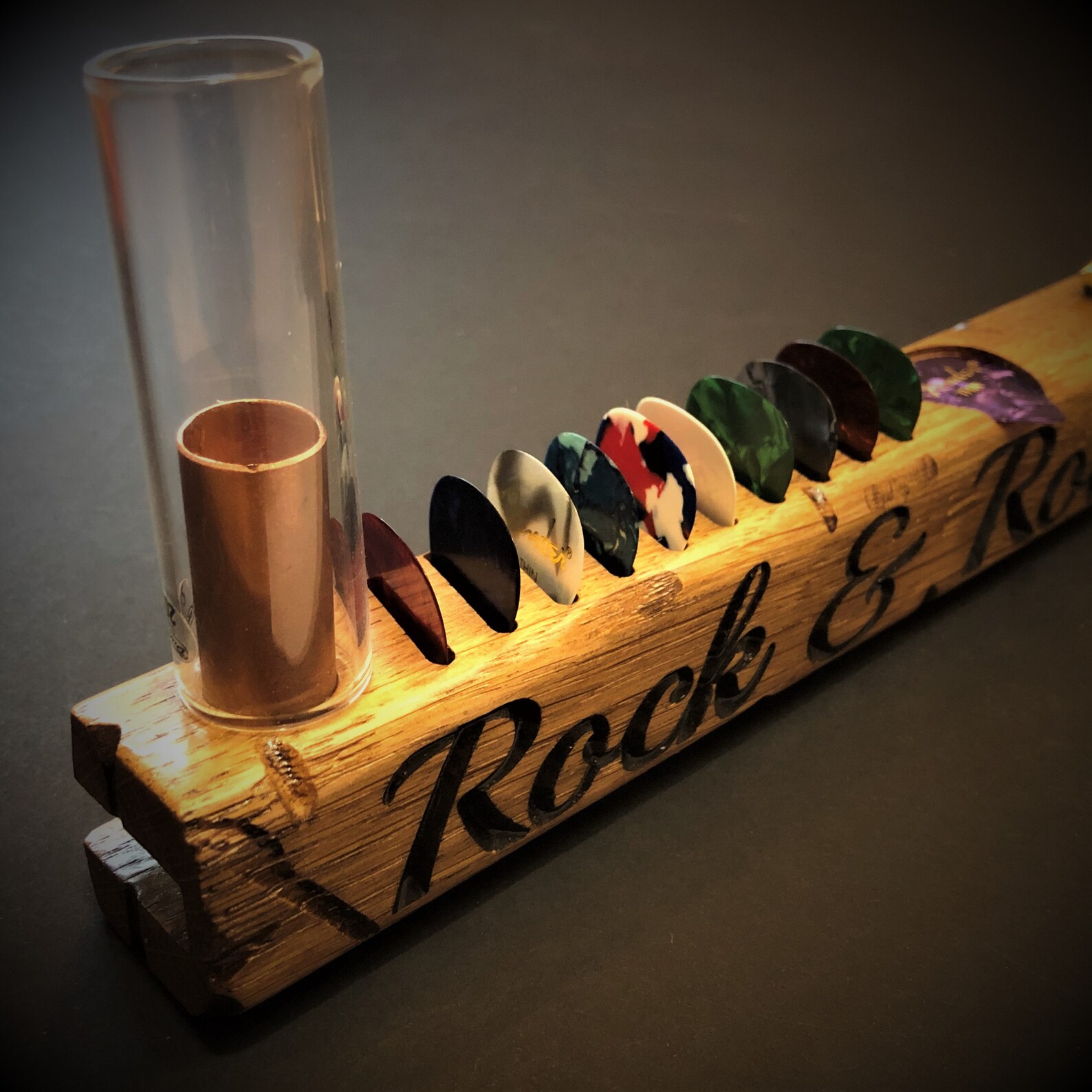 Guitar Pick display FREE GIFT 3 wooden picks Rustic Etsy