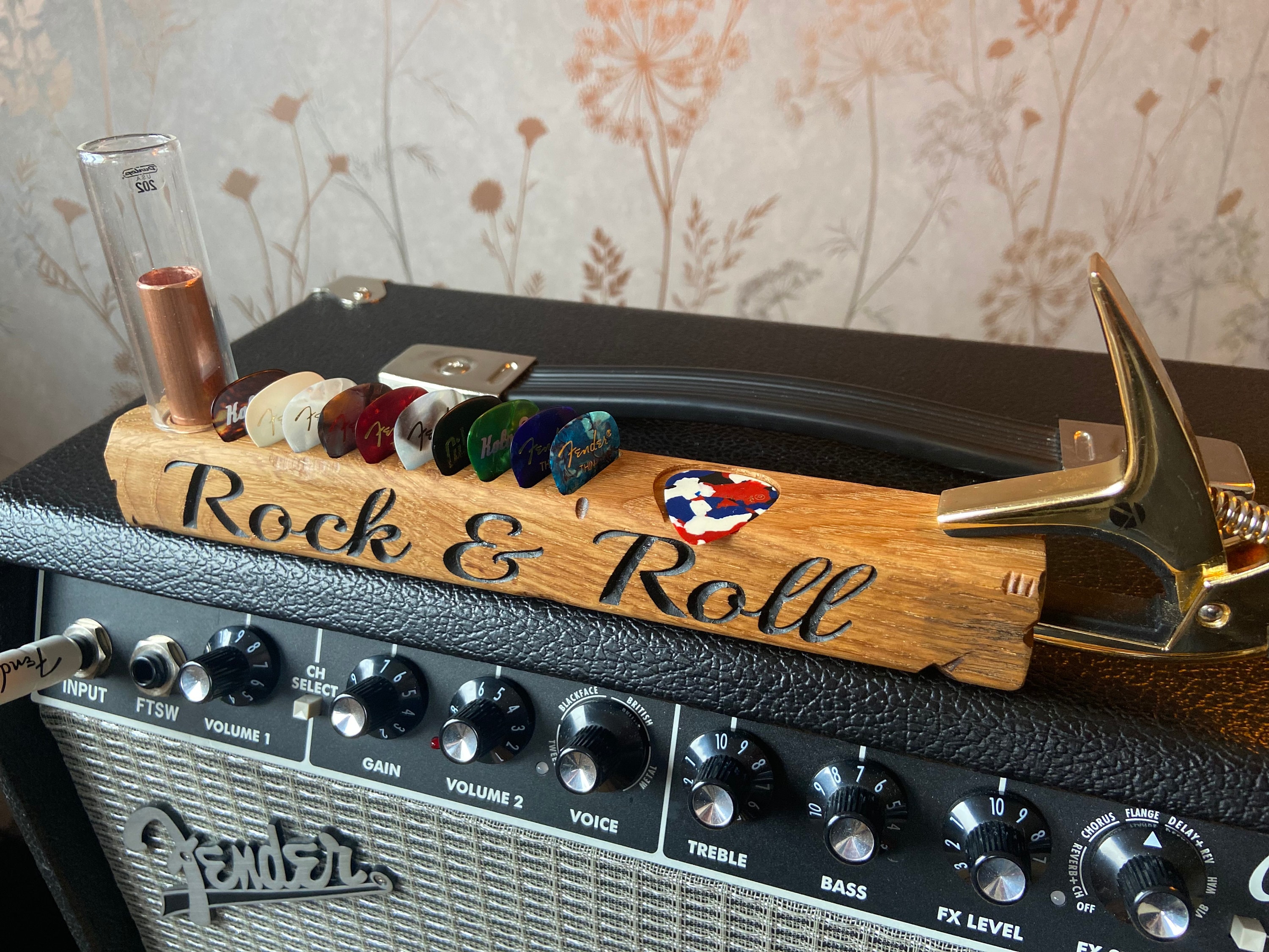 Guitar Pick display FREE GIFT 3 wooden picks Rustic Etsy