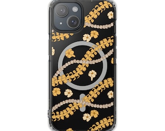 Puakenikeni and Pikake Lei Magnetic Clear iPhone Case