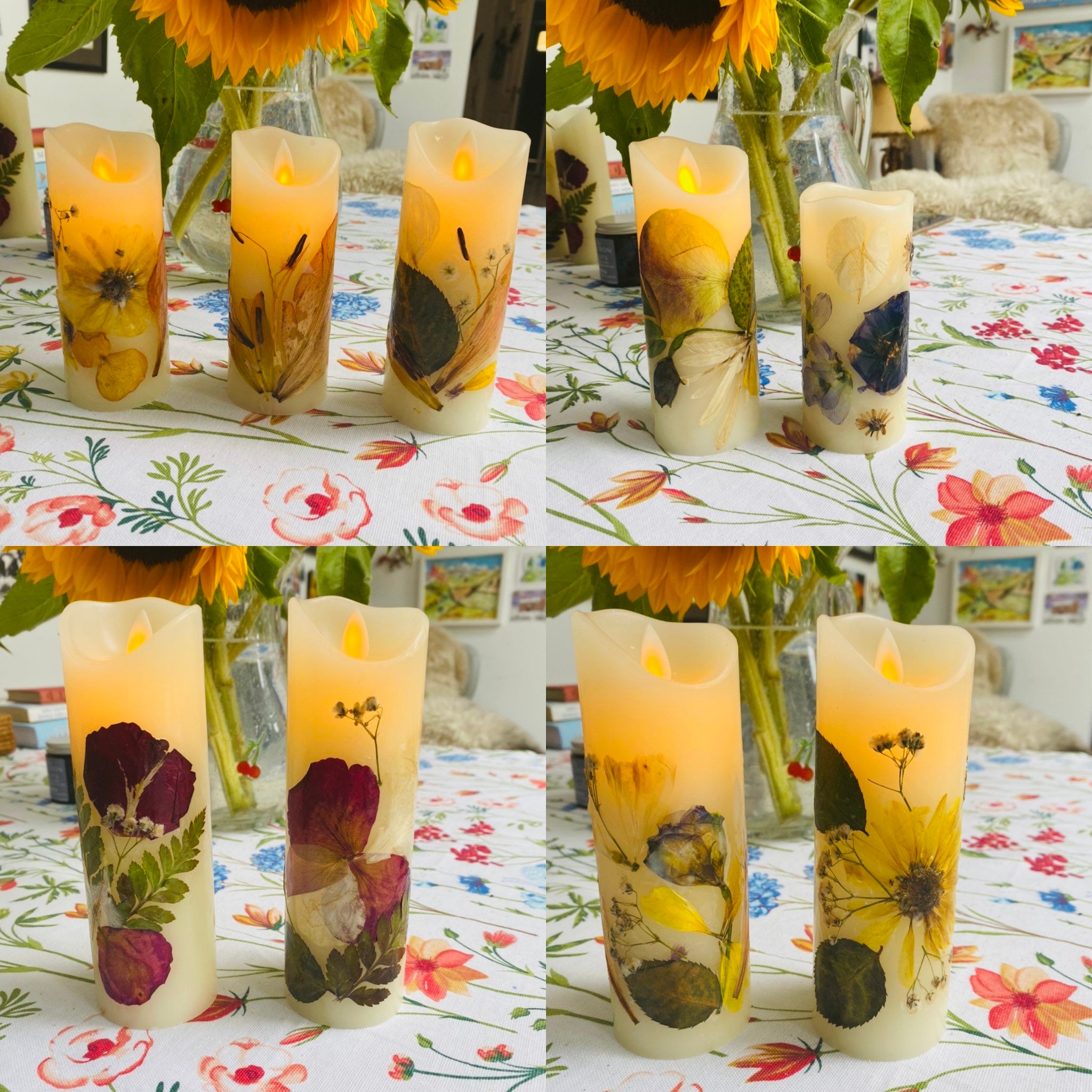 Funeral Candle Memorial pressed flowers your Etsy