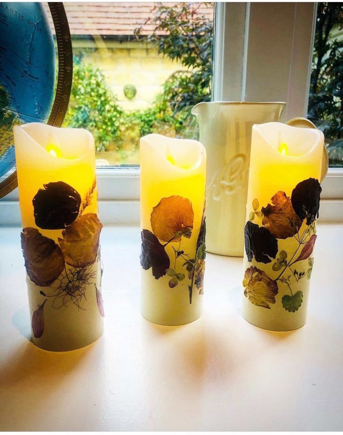 Funeral Candle Memorial pressed flowers your Etsy