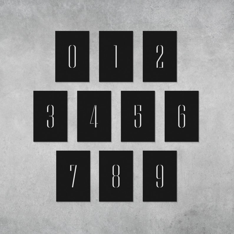 Empire Black Modern House Numbers Tile House Numbers With Etsy