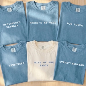 Personalized shirts, Personality shirt, Custom Bachelorette shirts, Bridesmaid gifts, Wifey Material tshirt, Bachelorette Party favors, Group shirts, Girls weekend shirts