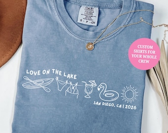 Lake bachelorette shirts, Love on the lake, Custom bachelorette shirt, Camp bachelorette, Bridesmaid shirt, Beach bachelorette, Group shirts