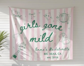 Girls Gone Mild bachelorette banner, Girls Night In sign, Custom banner for bachelorette, Bachelorette Party Decor, Pjs and Prosecco