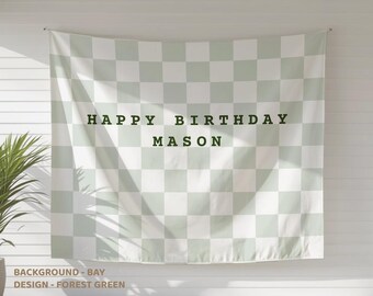 Happy Birthday Backdrop, Custom Birthday Party Decor, Party Backdrop, Custom banner, Boys Birthday Banner, Kids Birthday backdrop