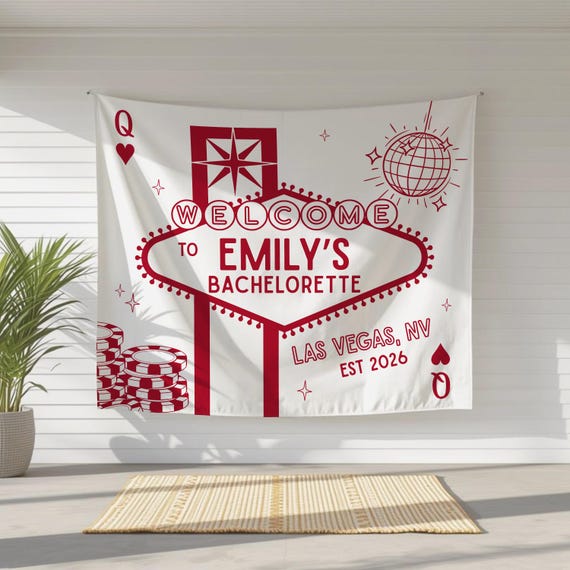 Welcome Bachelorette Sign, Las Vegas bachelorette decor, Custom bach banner, Casino bach party, Lucky in love, Vegas before Vows, Las Vegas