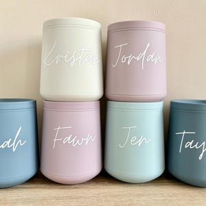 Personalized wine tumbler for bridesmaid | Bachelorette party gift | bridesmaid wine tumbler | 10oz champagne tumbler | Custom wine glass