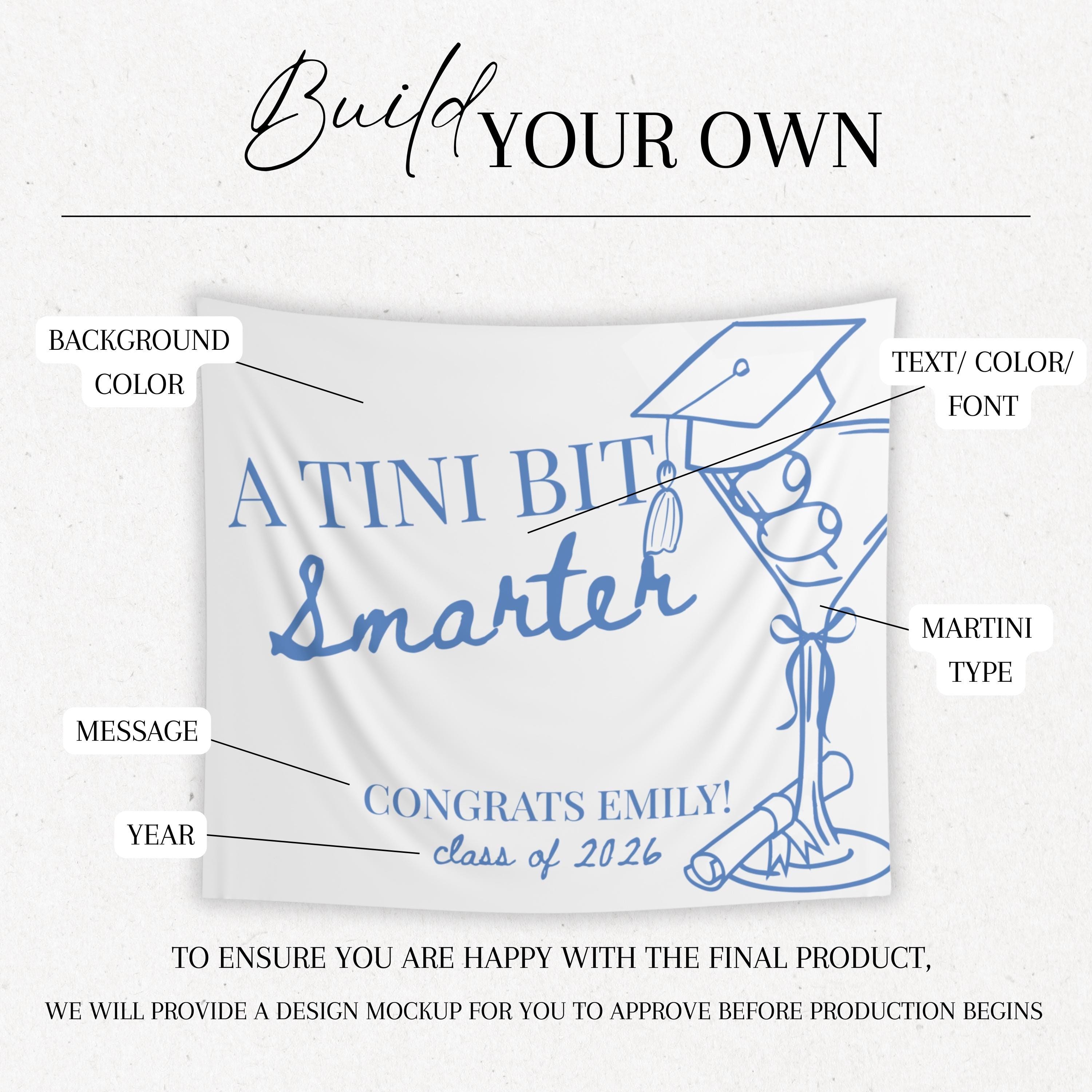 A Tini Bit Smarter Banner, Graduation Decor, Class of 2026, Graduation ...