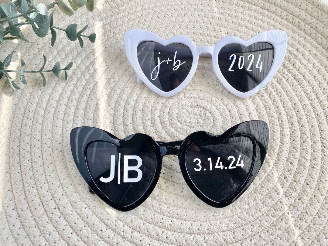 Custom Heart Sunglasses: Wedding Party Favors, Tiktok Trend - Etsy