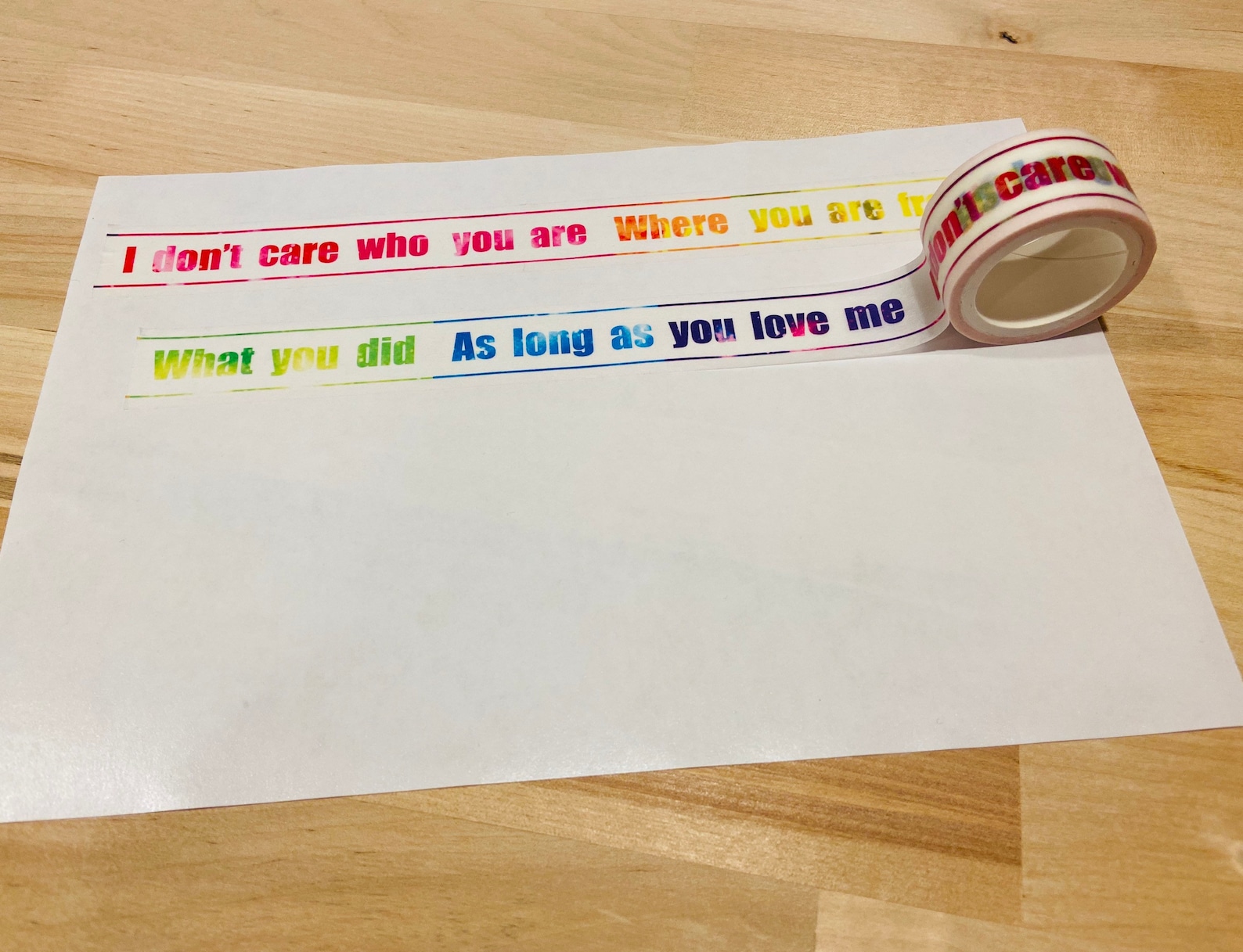 Colored Words Washi Tape Sample 50 Cm/order. GIFT With Every Etsy