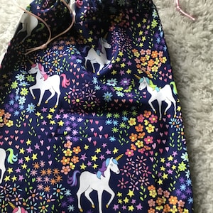 Drawstring bag unicorn pattern